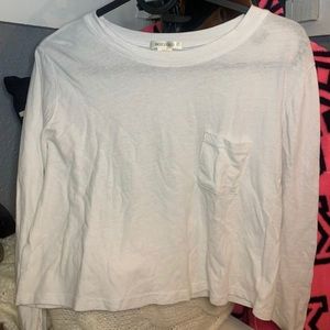 White crop top long sleeve shirt